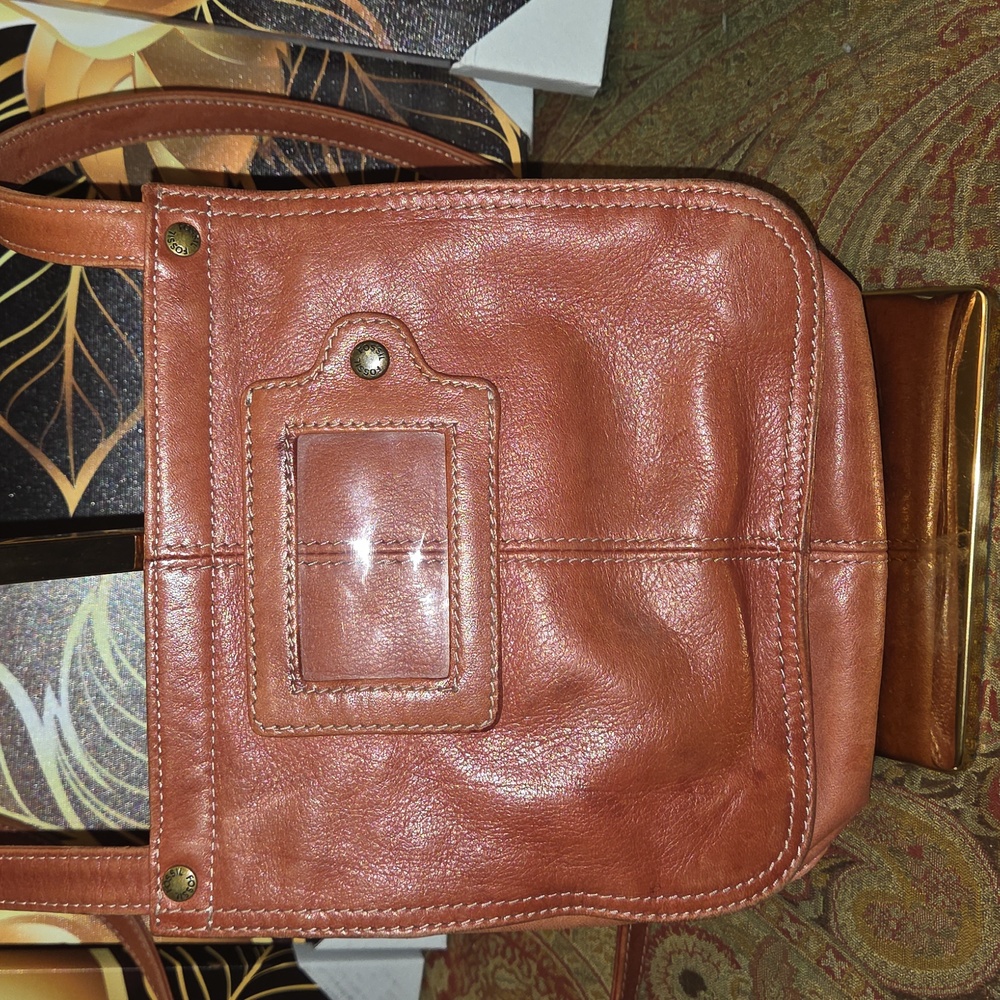 Fossil Brown Leather Crossbody Bag GUC - Picture 3 of 12